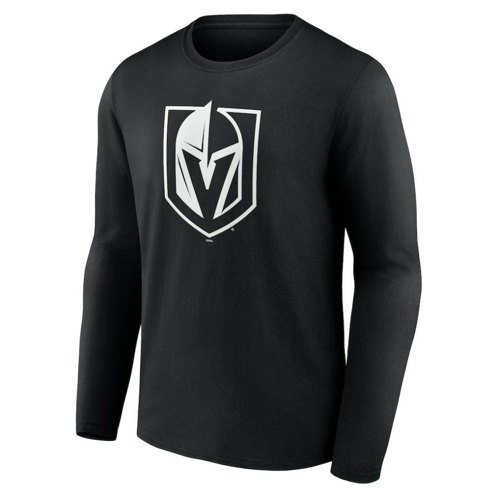 NHL,Custom Vegas Golden Knights Personalized Name & Number Monochrome Long Sleeve T-Shirt - Black