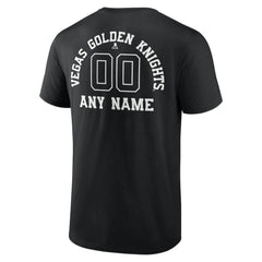 NHL,Custom Vegas Golden Knights Personalized Name & Number Monochrome T-Shirt - Black