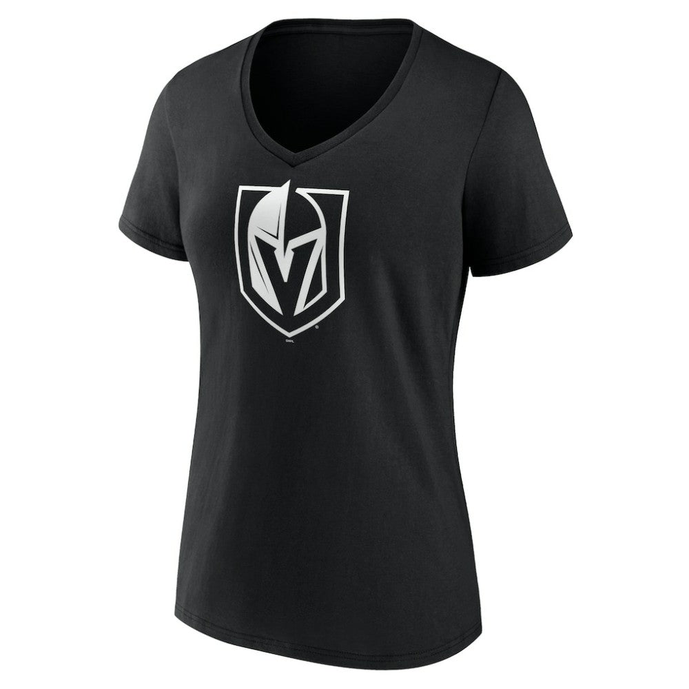 NHL,Custom Vegas Golden Knights Women's Personalized Name & Number Monochrome V-Neck T-Shirt - Black