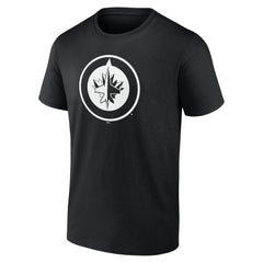 NHL,Custom Winnipeg Jets Personalized Name & Number Monochrome T-Shirt - Black