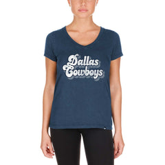 Dallas Cowboys New Era Women's Enzyme Wash Low V-Neck T-Shirt Navy