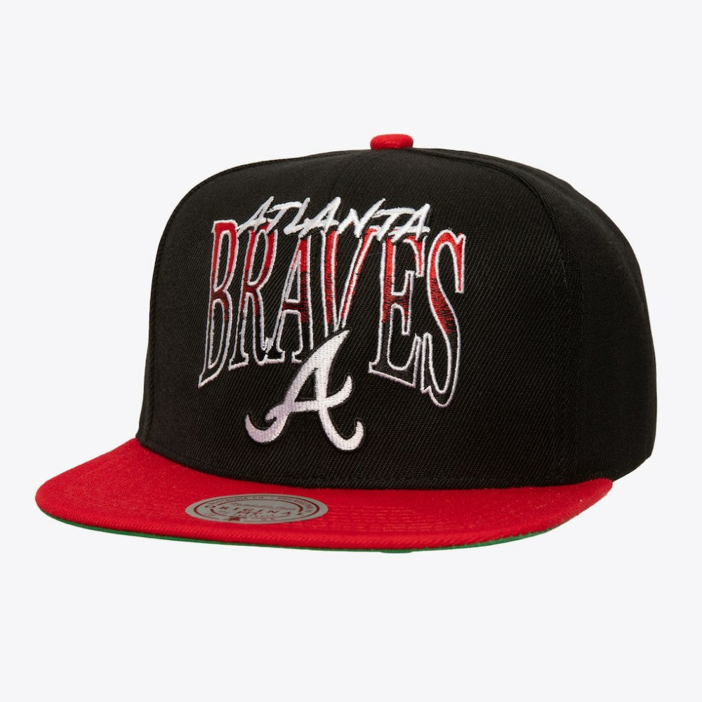 Atlanta Braves Mitchell & Ness Rise Up Snapback Hat - Black Hats