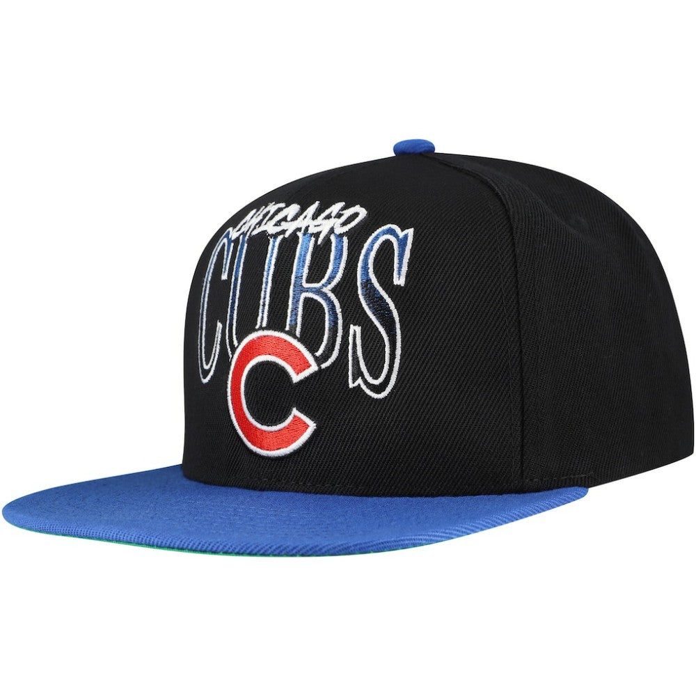 Chicago Cubs Mitchell & Ness Rise Up Snapback Hat - Black Hats