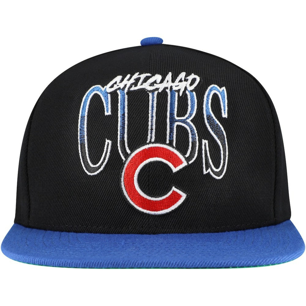 Chicago Cubs Mitchell & Ness Rise Up Snapback Hat - Black Hats