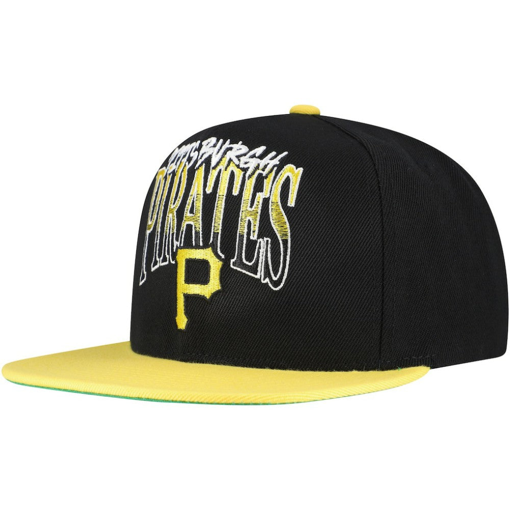 Pittsburgh Pirates Mitchell & Ness Rise Up Snapback Hat - Black Hats