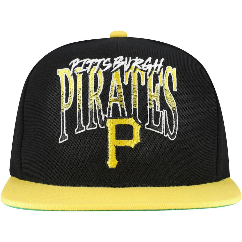 Pittsburgh Pirates Mitchell & Ness Rise Up Snapback Hat - Black Hats