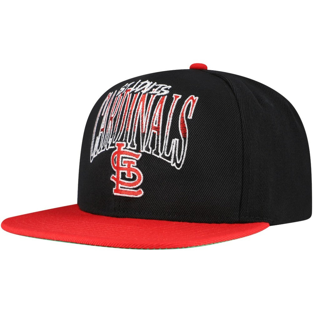 St. Louis Cardinals Mitchell & Ness Rise Up Snapback Hat - Black Hats