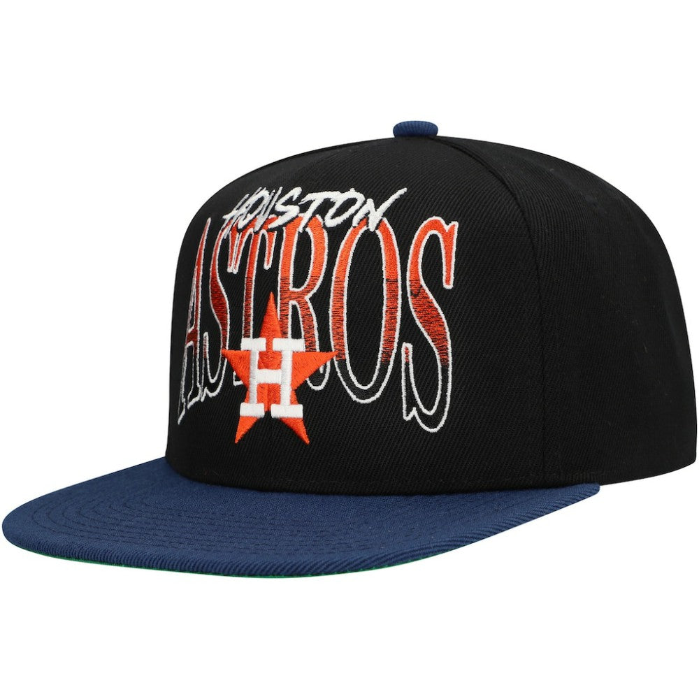 Houston Astros Mitchell & Ness Rise Up Snapback Hat - Black Hats
