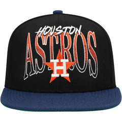 Houston Astros Mitchell & Ness Rise Up Snapback Hat - Black Hats