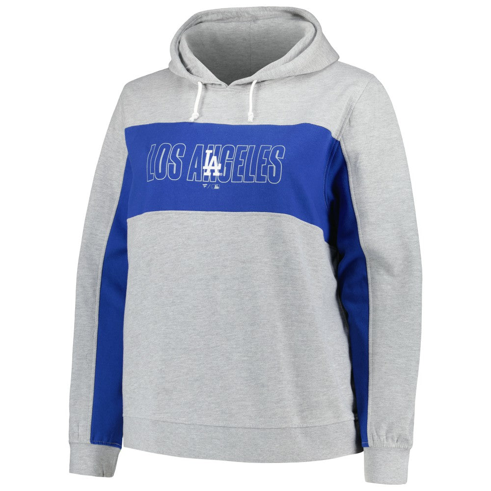 Los Angeles Dodgers Profile Women's Plus Size Pullover Jersey Hoodie - Heather Gray Jerseys