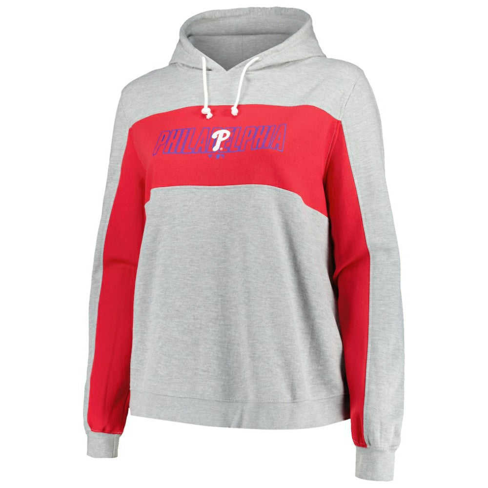 Philadelphia Phillies Profile Women's Plus Size Pullover Jersey Hoodie - Heather Gray Jerseys