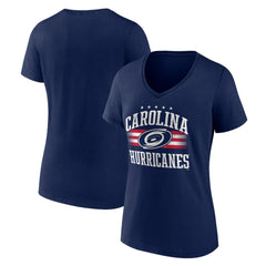 NHL Carolina Hurricanes Women's Americana Team V-Neck T-Shirt - Navy