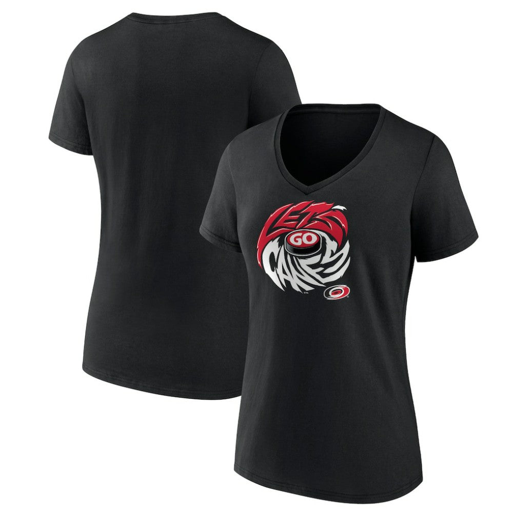 NHL Carolina Hurricanes Women's Native V-Neck T-Shirt - Black