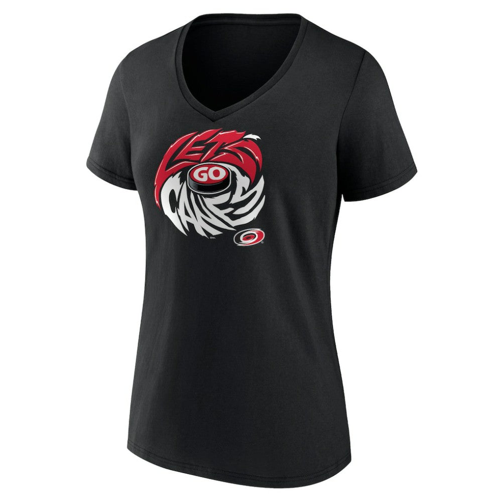 NHL Carolina Hurricanes Women's Native V-Neck T-Shirt - Black