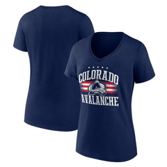 NHL Colorado Avalanche Women's Americana Team V-Neck T-Shirt - Navy