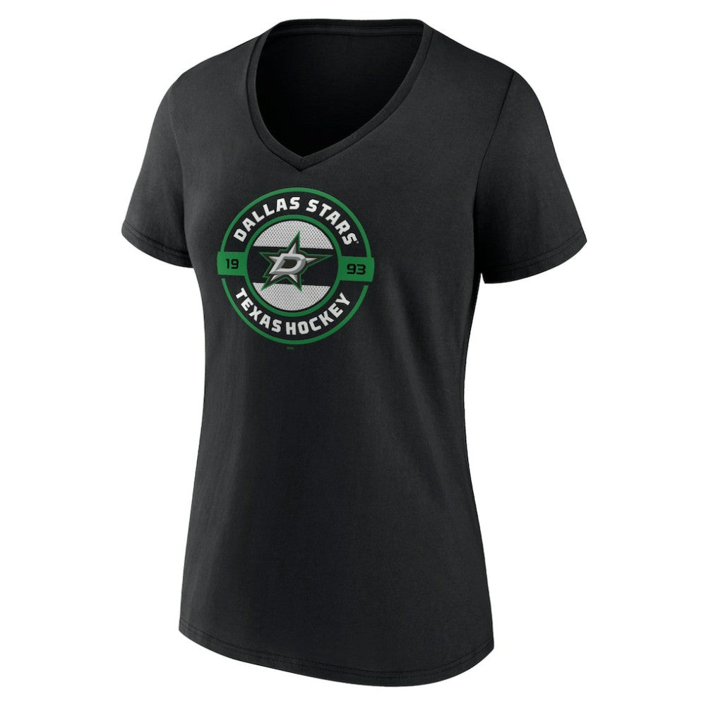 NHL Dallas Stars Women's Native V-Neck T-Shirt - Black