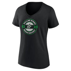 NHL Dallas Stars Women's Native V-Neck T-Shirt - Black