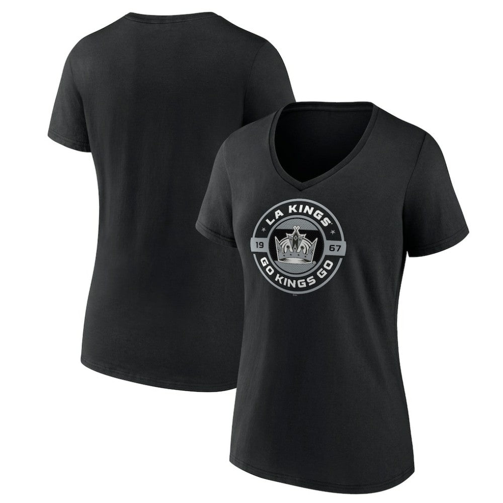 NHL Los Angeles Kings Women's Native V-Neck T-Shirt - Black