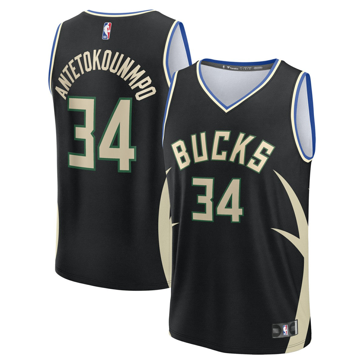 Giannis Antetokounmpo Milwaukee Bucks Fast Break Replica Player Jersey Statement Edition Black