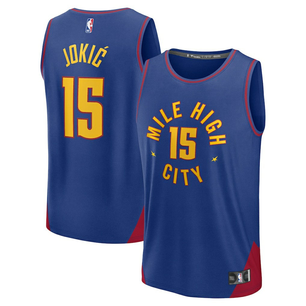 Nikola Jokic Denver Nuggets Fast Break Replica Player Jersey Statement Editi- Blue