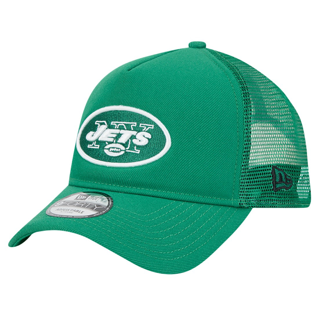 New York Jets New Era 9FORTY A-Frame Trucker Adjustable Hat Green