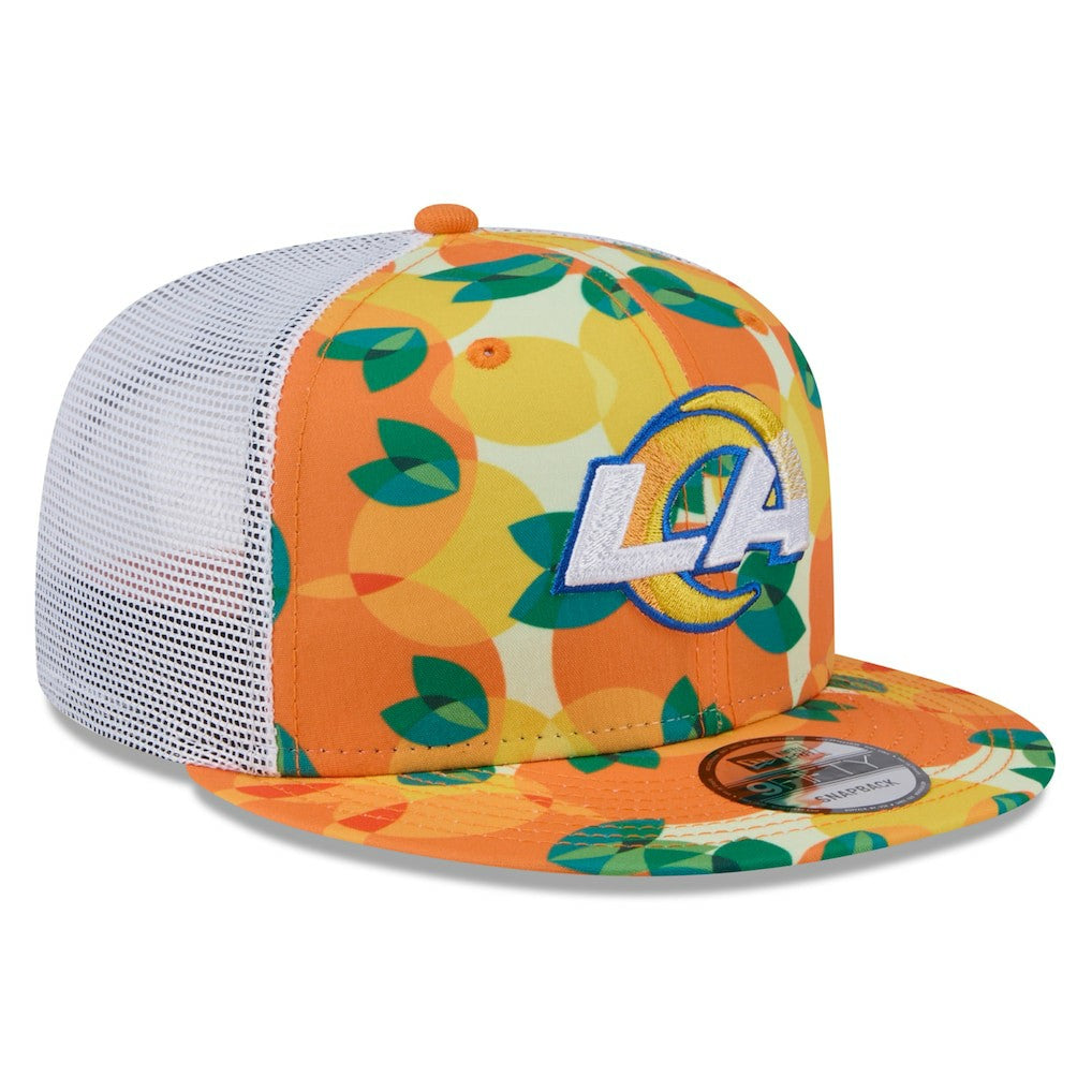 Los Angeles Rams New Era Citrus 9FIFTY Trucker Snapback Hat Orange