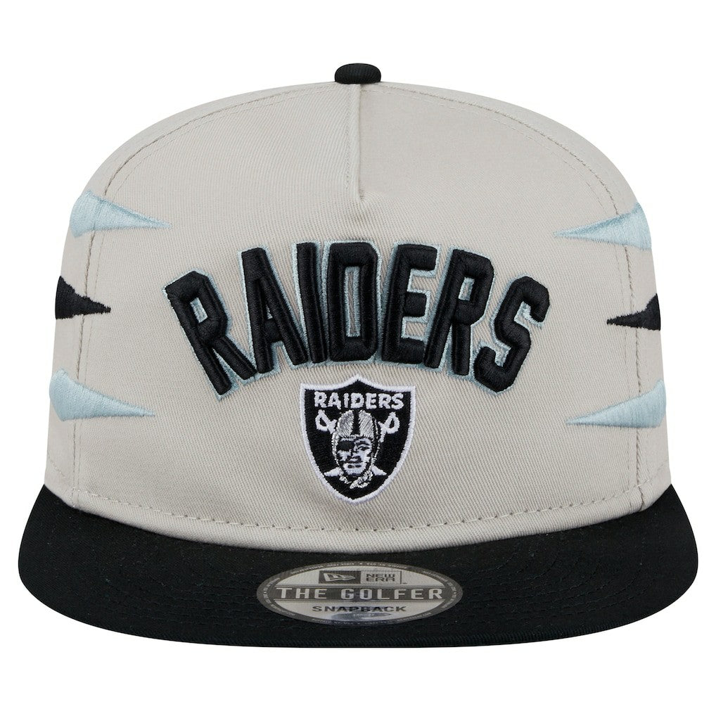 Las Vegas Raiders New Era Athletic Golfer Snapback Hat Stone/Black