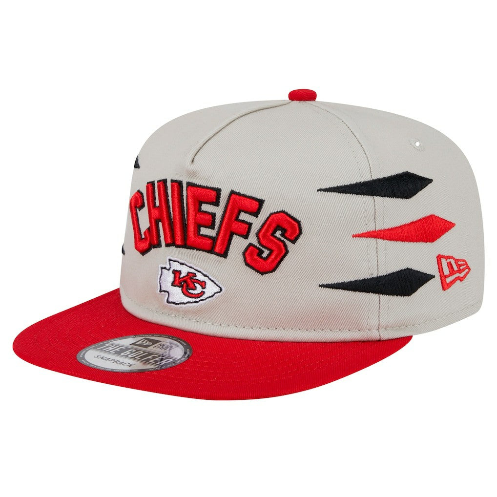 Kansas City Chiefs New Era Athletic Golfer Snapback Hat Stone/Red