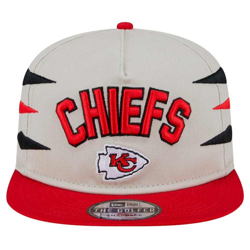 Kansas City Chiefs New Era Athletic Golfer Snapback Hat Stone/Red