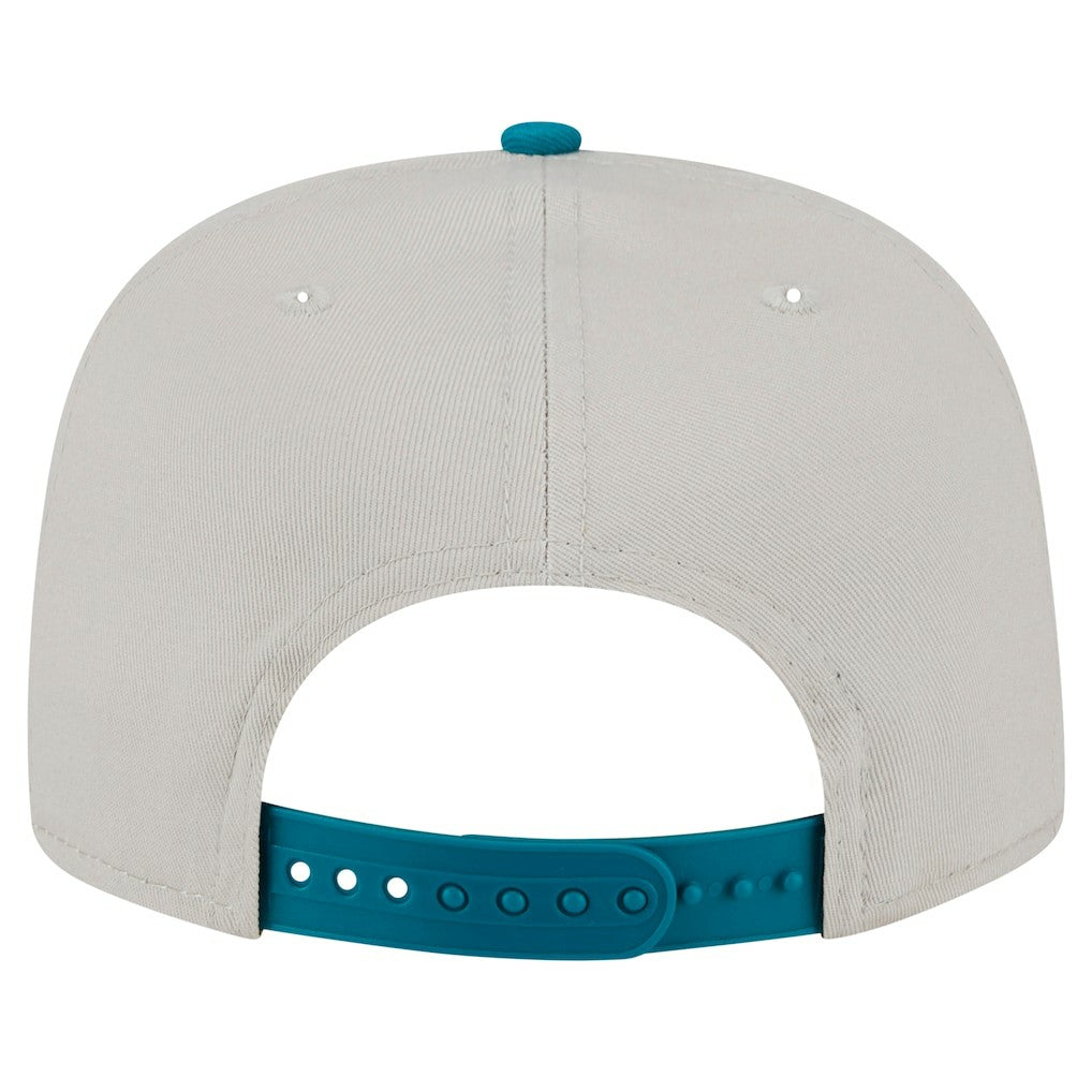 Miami Dolphins New Era Athletic Golfer Snapback Hat Stone/Aqua