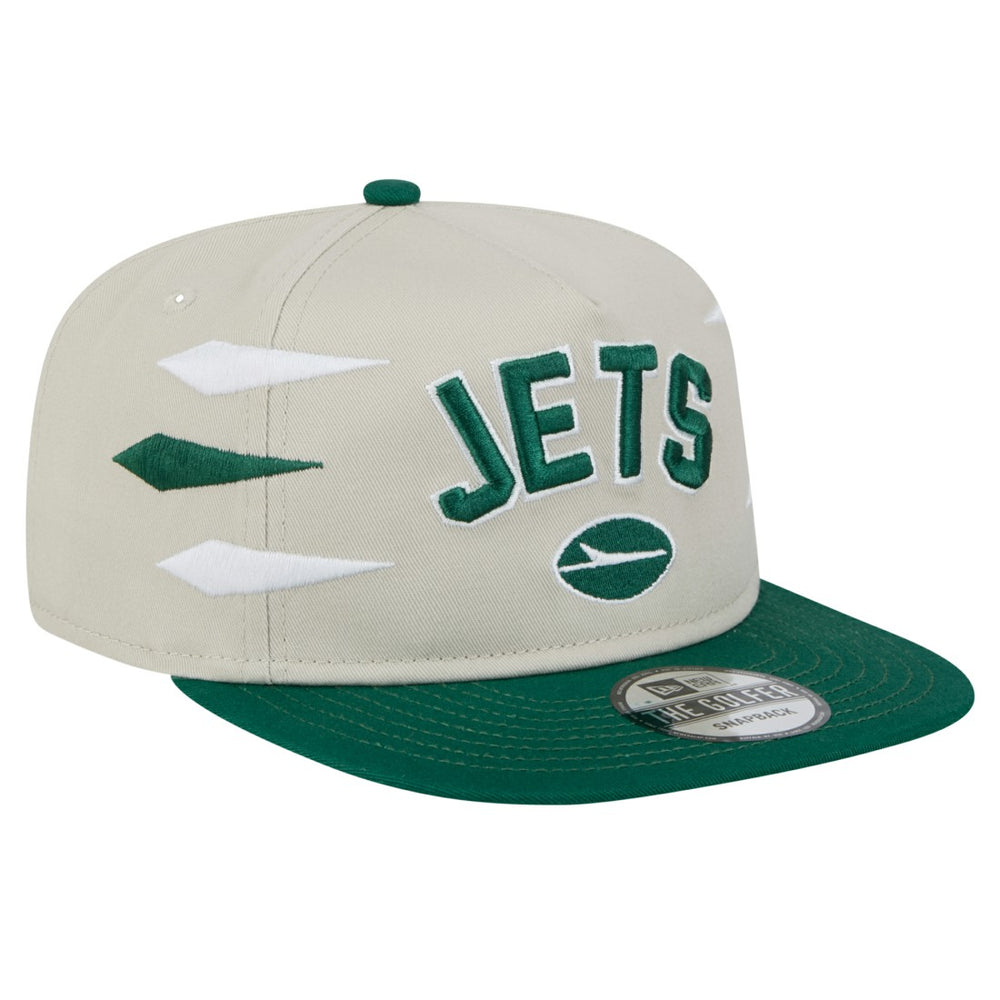 New York Jets New Era Athletic Golfer Snapback Hat Stone/Green