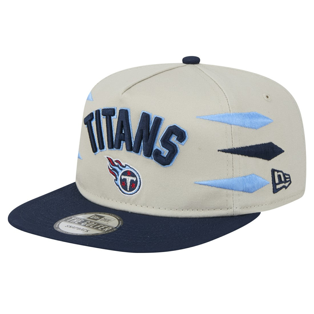 Tennessee Titans New Era Athletic Golfer Snapback Hat Stone/Navy