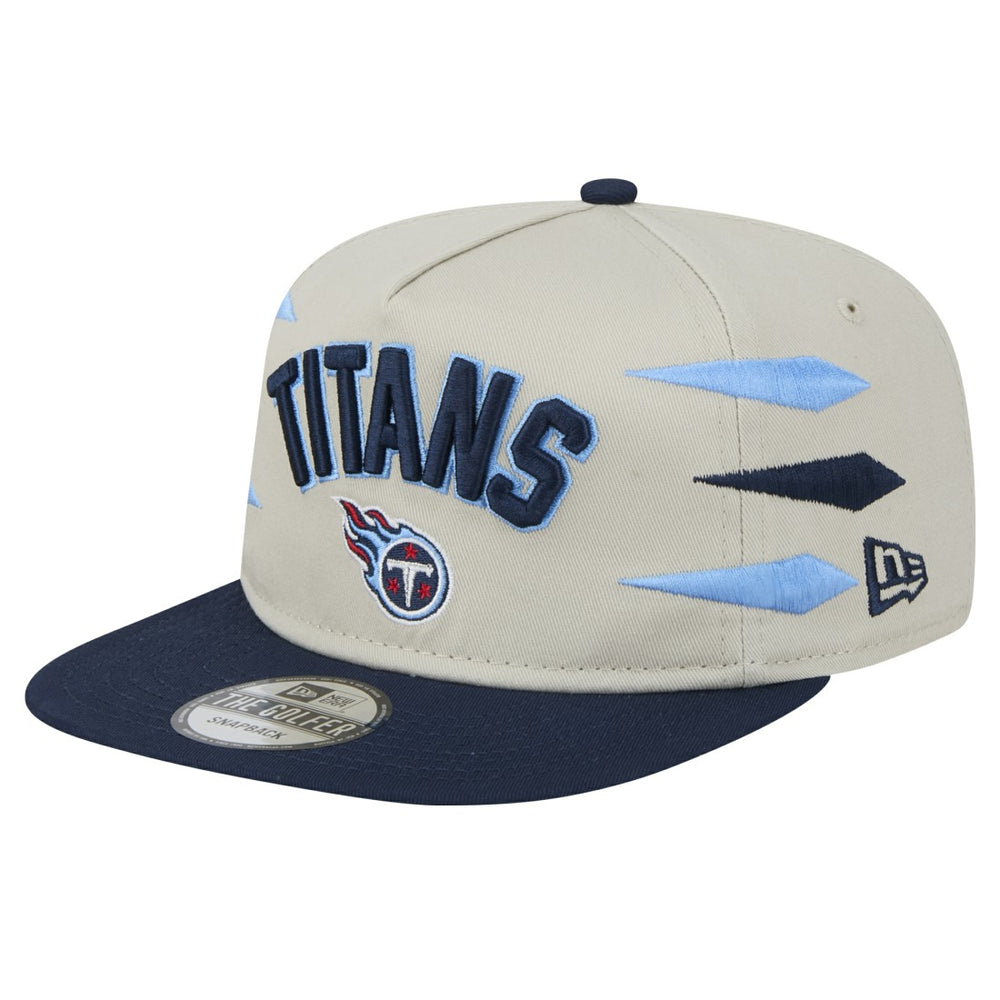 Tennessee Titans New Era Athletic Golfer Snapback Hat Stone/Navy