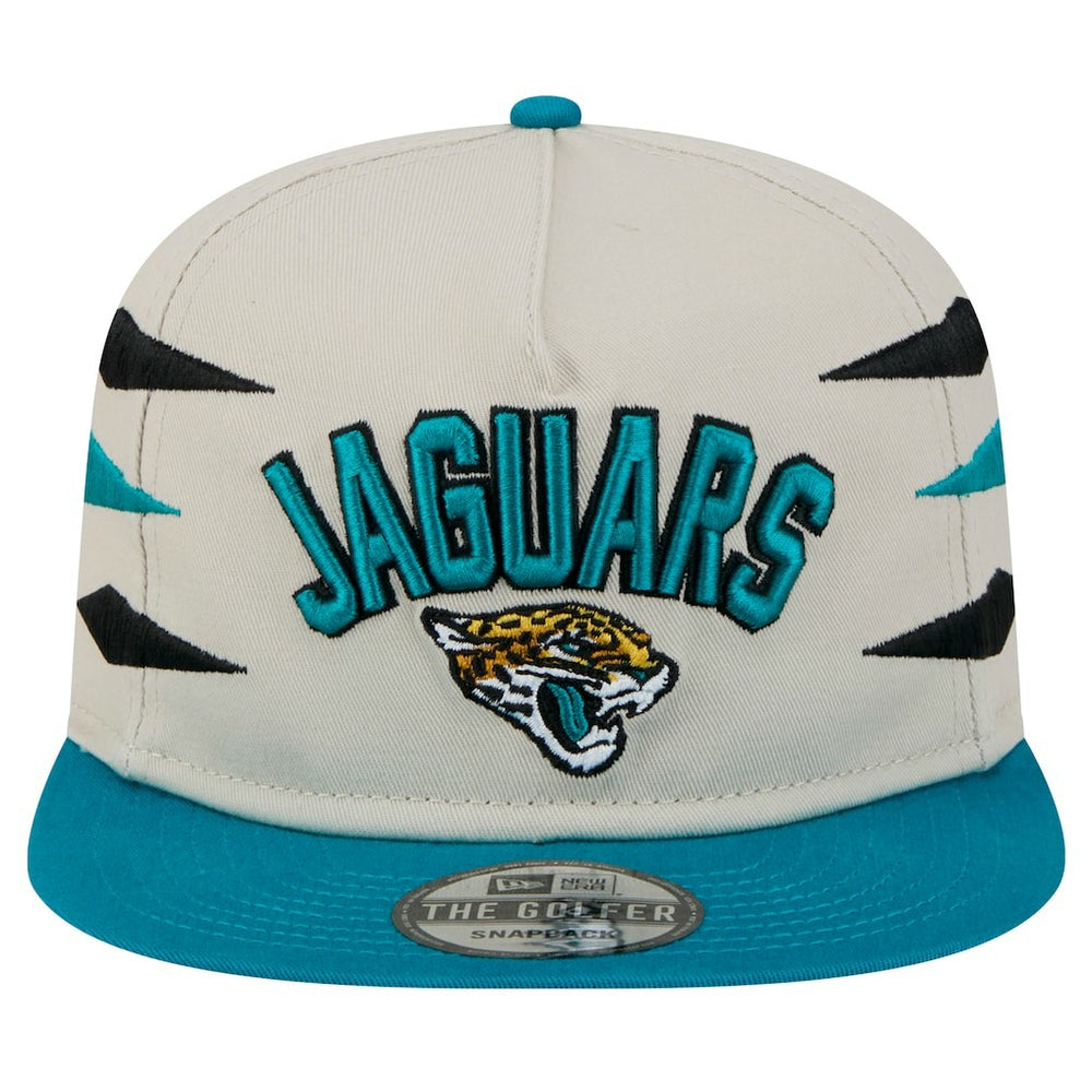Jacksonville Jaguars New Era Athletic Golfer Snapback Hat Stone/Teal