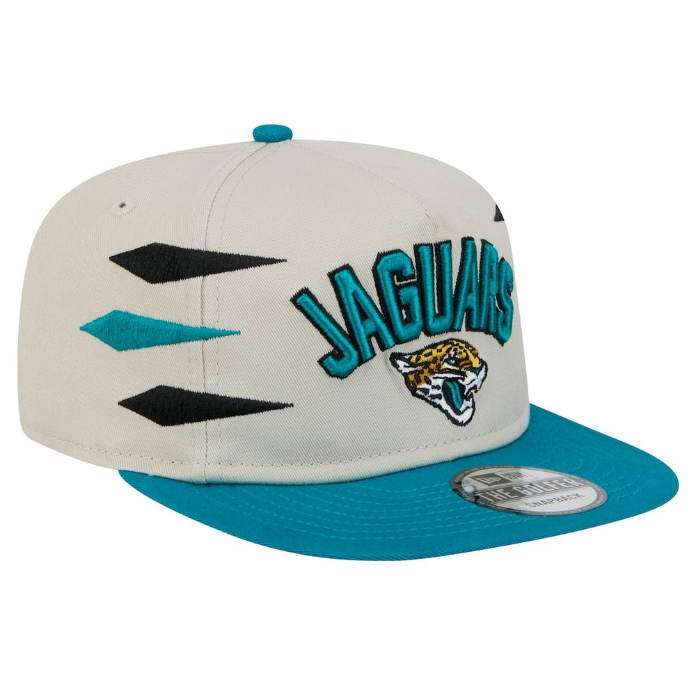 Jacksonville Jaguars New Era Athletic Golfer Snapback Hat Stone/Teal