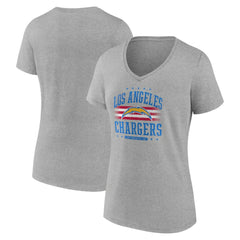 Los Angeles Chargers Women's Americana Team V-Neck T-Shirt Gray