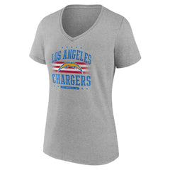 Los Angeles Chargers Women's Americana Team V-Neck T-Shirt Gray