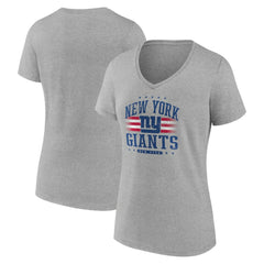 New York Giants Women's Americana Team V-Neck T-Shirt Gray