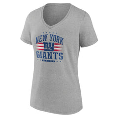 New York Giants Women's Americana Team V-Neck T-Shirt Gray
