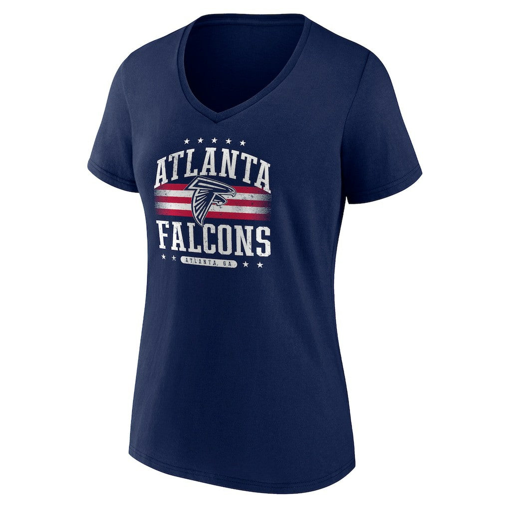 Atlanta Falcons Women's Americana Team V-Neck T-Shirt Navy