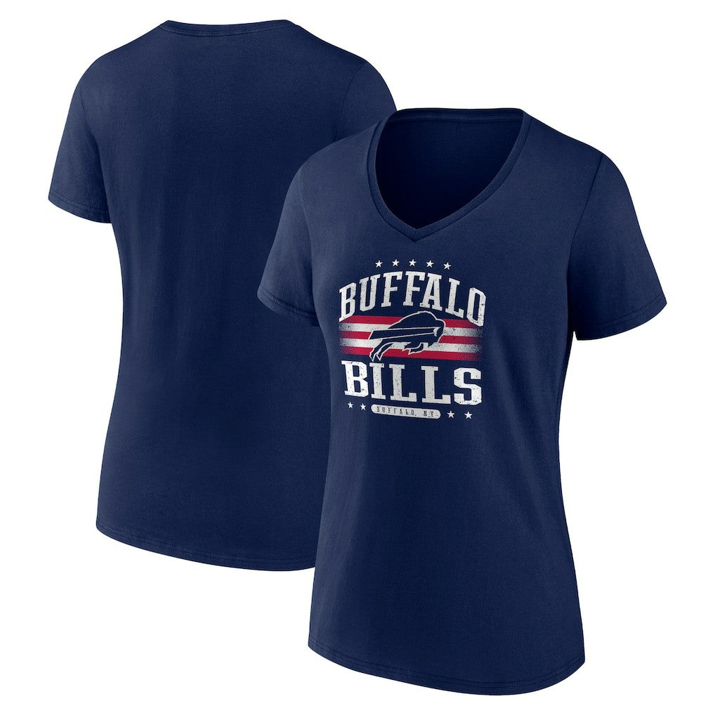 Buffalo Bills Women's Americana Team V-Neck T-Shirt Navy