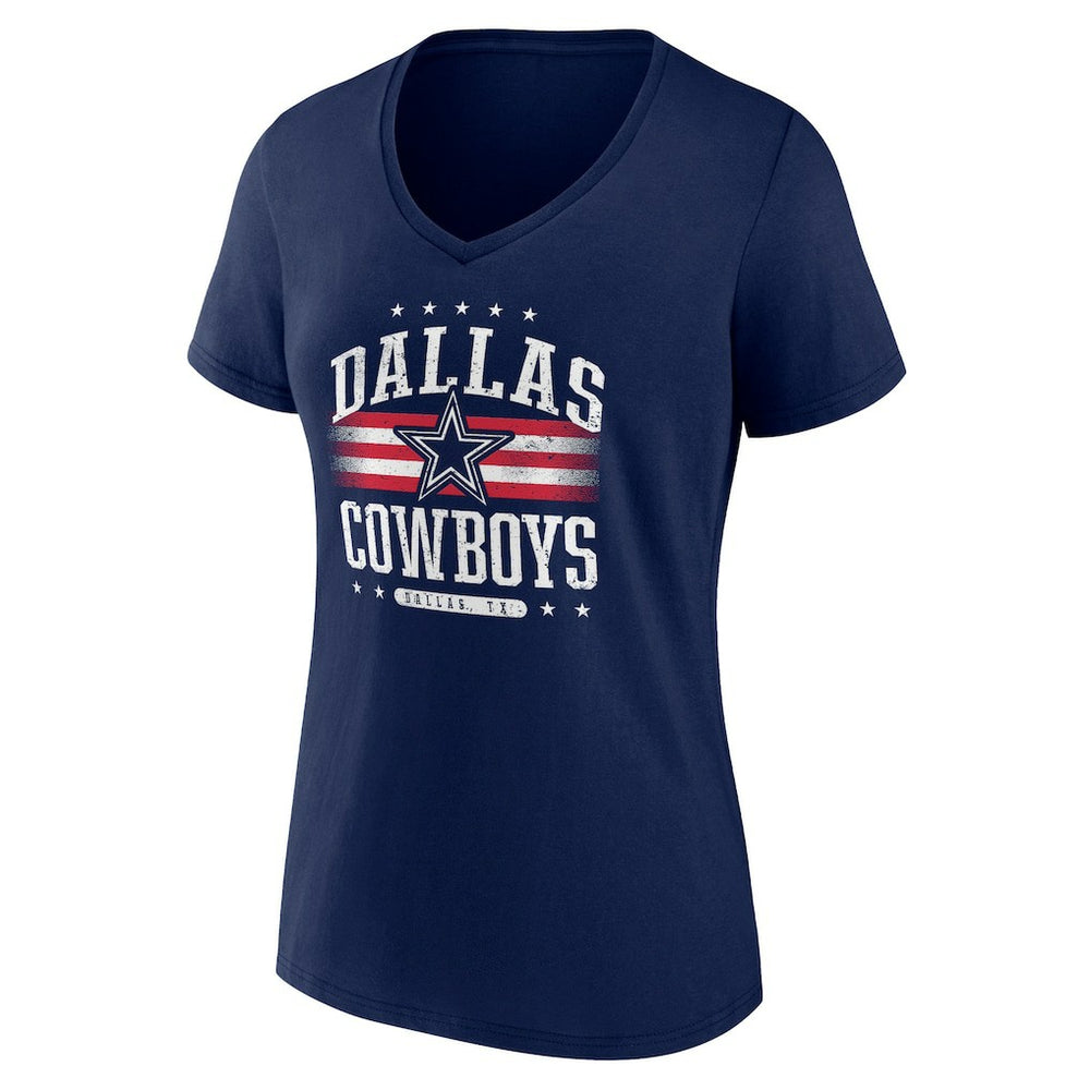 Dallas Cowboys Women's Americana Team V-Neck T-Shirt Navy