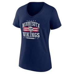 Minnesota Vikings Women's Americana Team V-Neck T-Shirt Navy