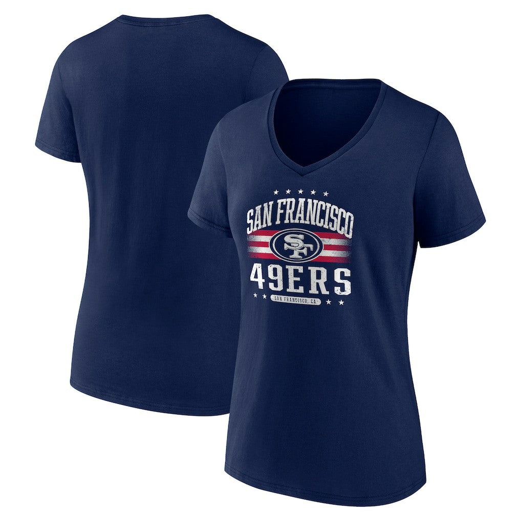 San Francisco 49ers Women's Americana Team V-Neck T-Shirt Navy