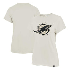 Miami Dolphins '47 Women's Panthera Frankie T-Shirt Cream
