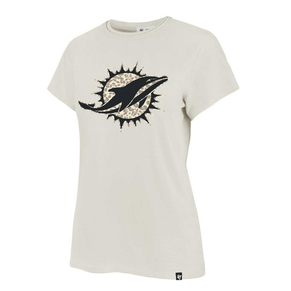 Miami Dolphins '47 Women's Panthera Frankie T-Shirt Cream