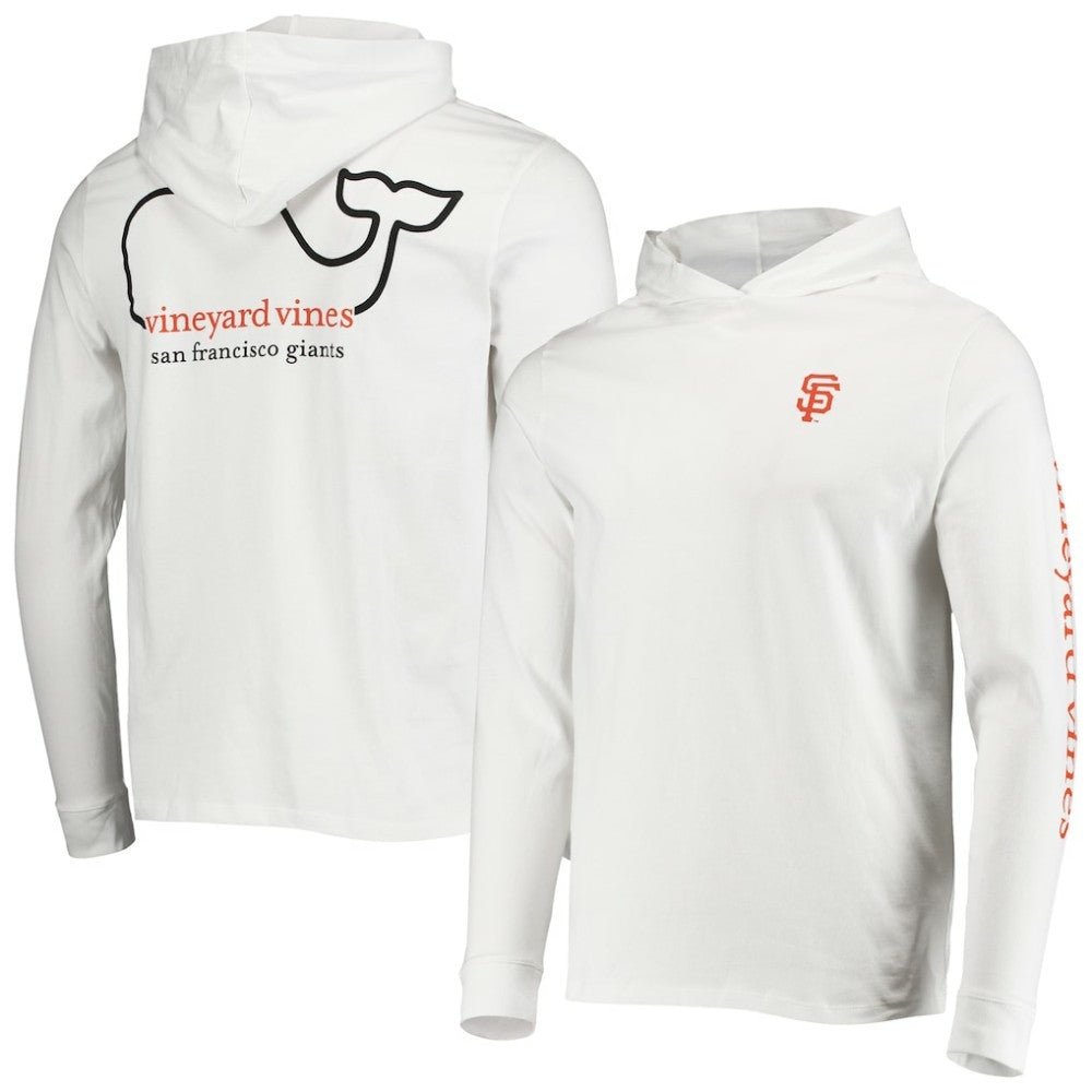 San Francisco Giants Vineyard Vines Long Sleeve Hoodie T-Shirt - White Hoodies