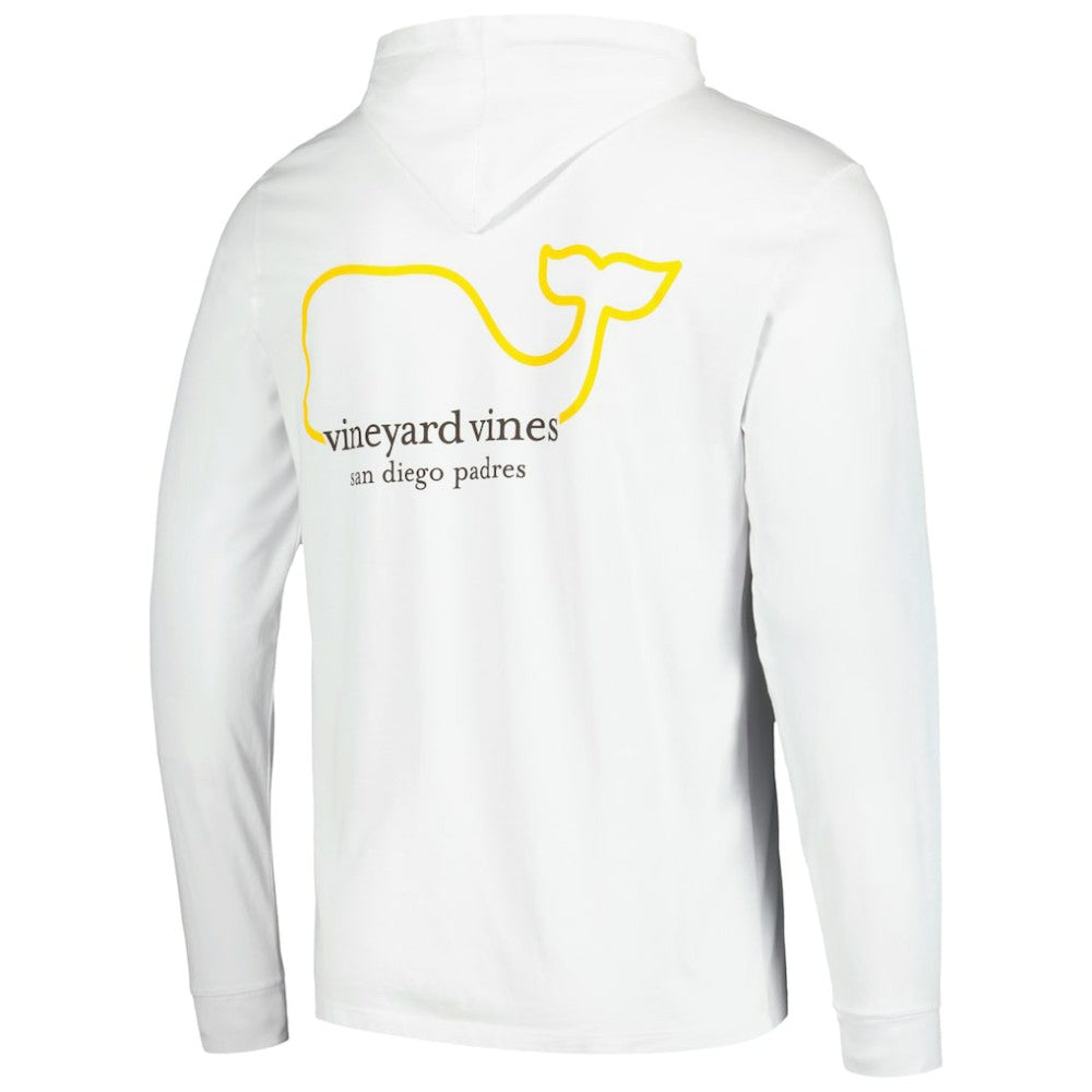 San Diego Padres Vineyard Vines Long Sleeve Hoodie T-Shirt - White Hoodies