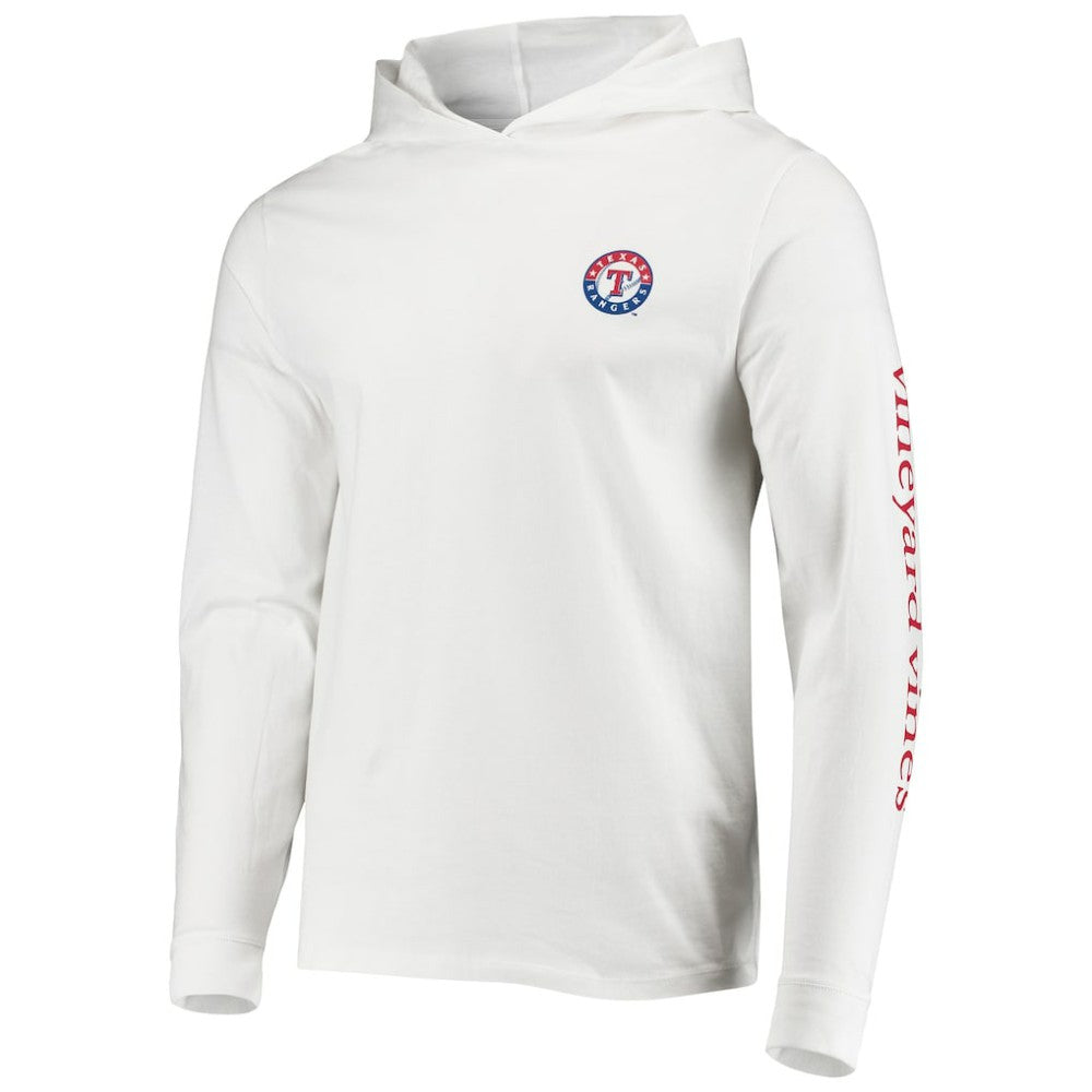 Texas Rangers Vineyard Vines Long Sleeve Hoodie T-Shirt - White Hoodies