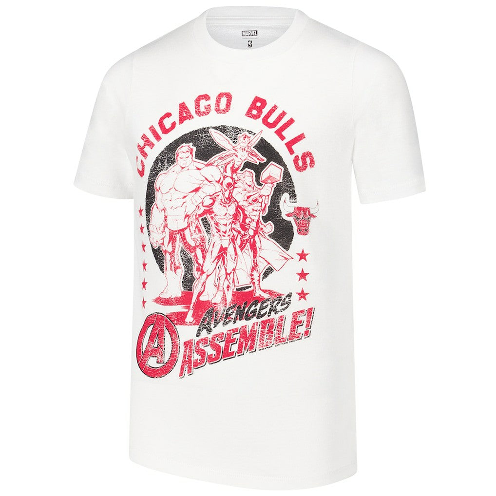 Chicago Bulls Youth NBA x Marvel Avengers Squad T-Shirt White